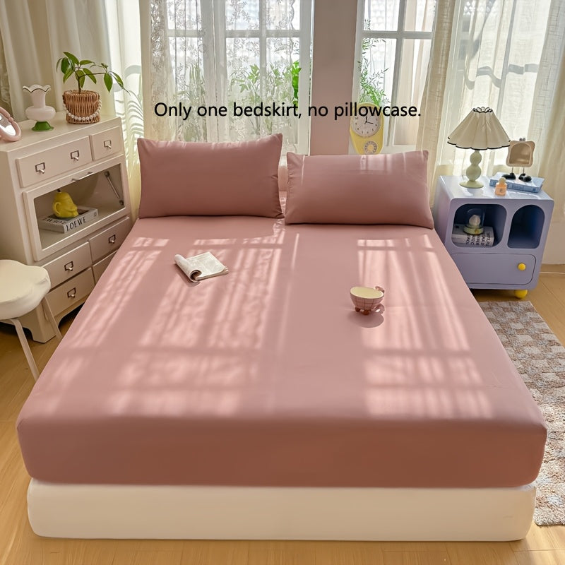 1pc Modern Luxury Soft Brushed Solid Color All-Season Universal Fitted Sheet Hotel Quality Mattress Protector for Students Dormitory Machine Washable Fitted Sheet