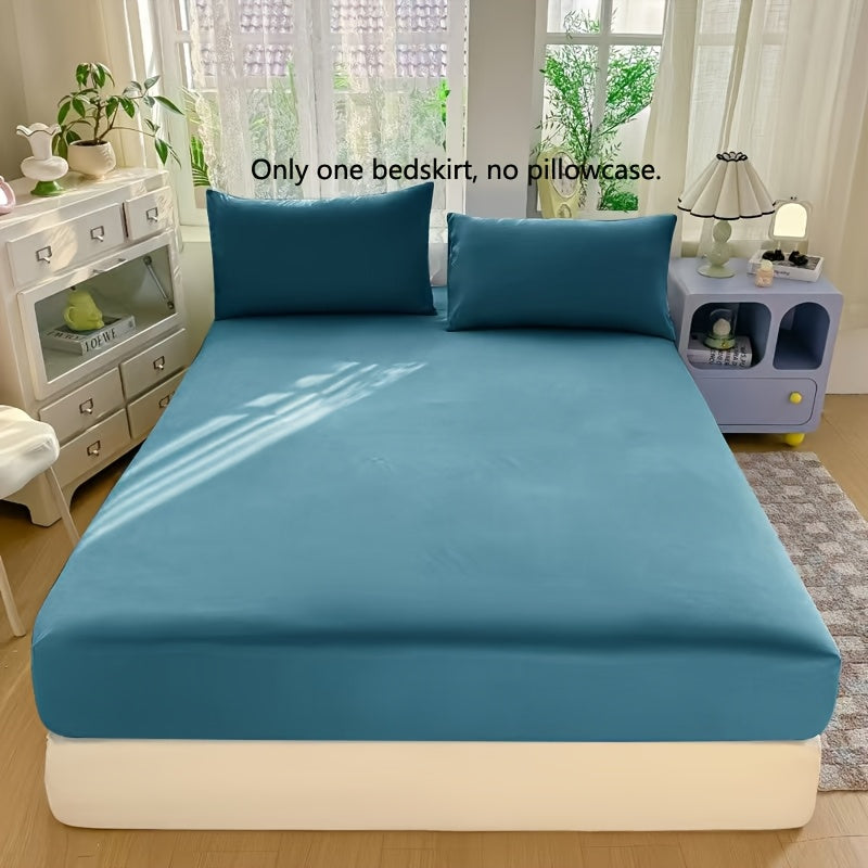 1pc Modern Luxury Soft Brushed Solid Color All-Season Universal Fitted Sheet Hotel Quality Mattress Protector for Students Dormitory Machine Washable Fitted Sheet