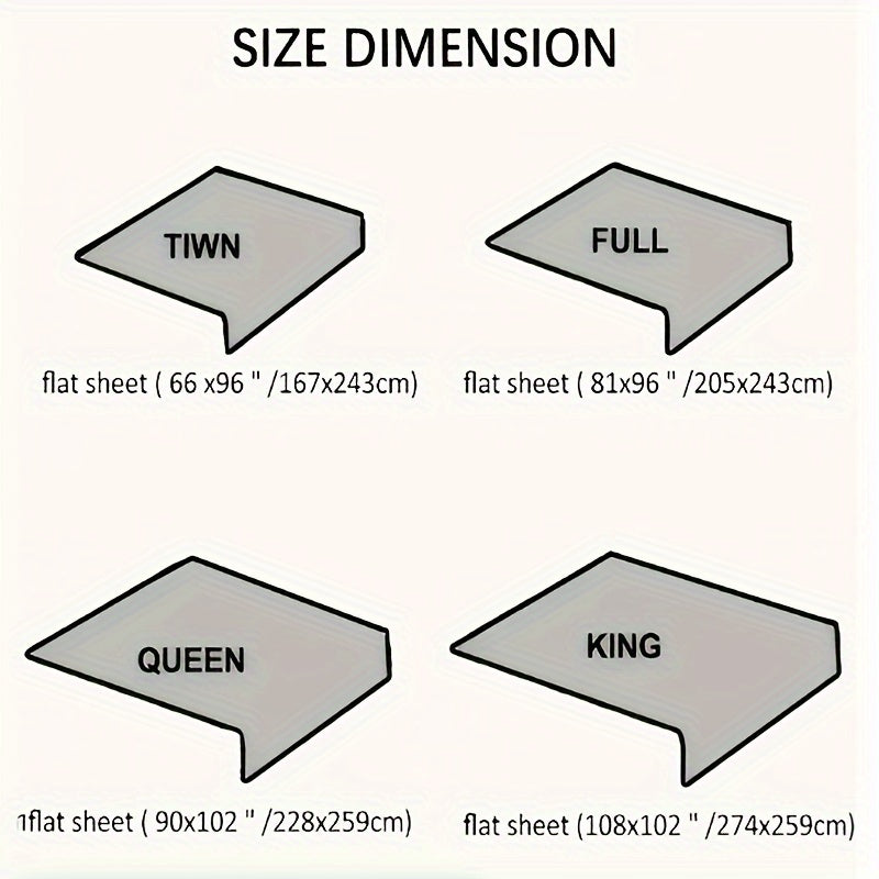 1pc Luxury 1500 Thread Count Flat Sheet - Soft, Wrinkle-Free, Polyester Top Sheet for Hotel-Style Comfort, Machine Washable, Hotel Quality Bedding | Elegant Bedding | Smooth Texture