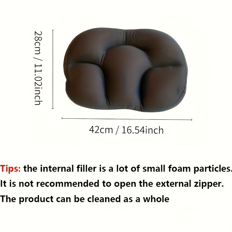 1pièce Oreiller de sommeil ergonomique 3D en forme d'œuf - Polyester fibre de fermeté moyenne, soutien de cou portable pour les dormeurs sur le côté et sur le dos, rembouré en mousse, facile à entretenir, coussin de voyage léger