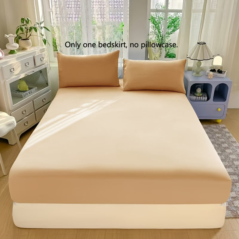 1pc Modern Luxury Soft Brushed Solid Color All-Season Universal Fitted Sheet Hotel Quality Mattress Protector for Students Dormitory Machine Washable Fitted Sheet