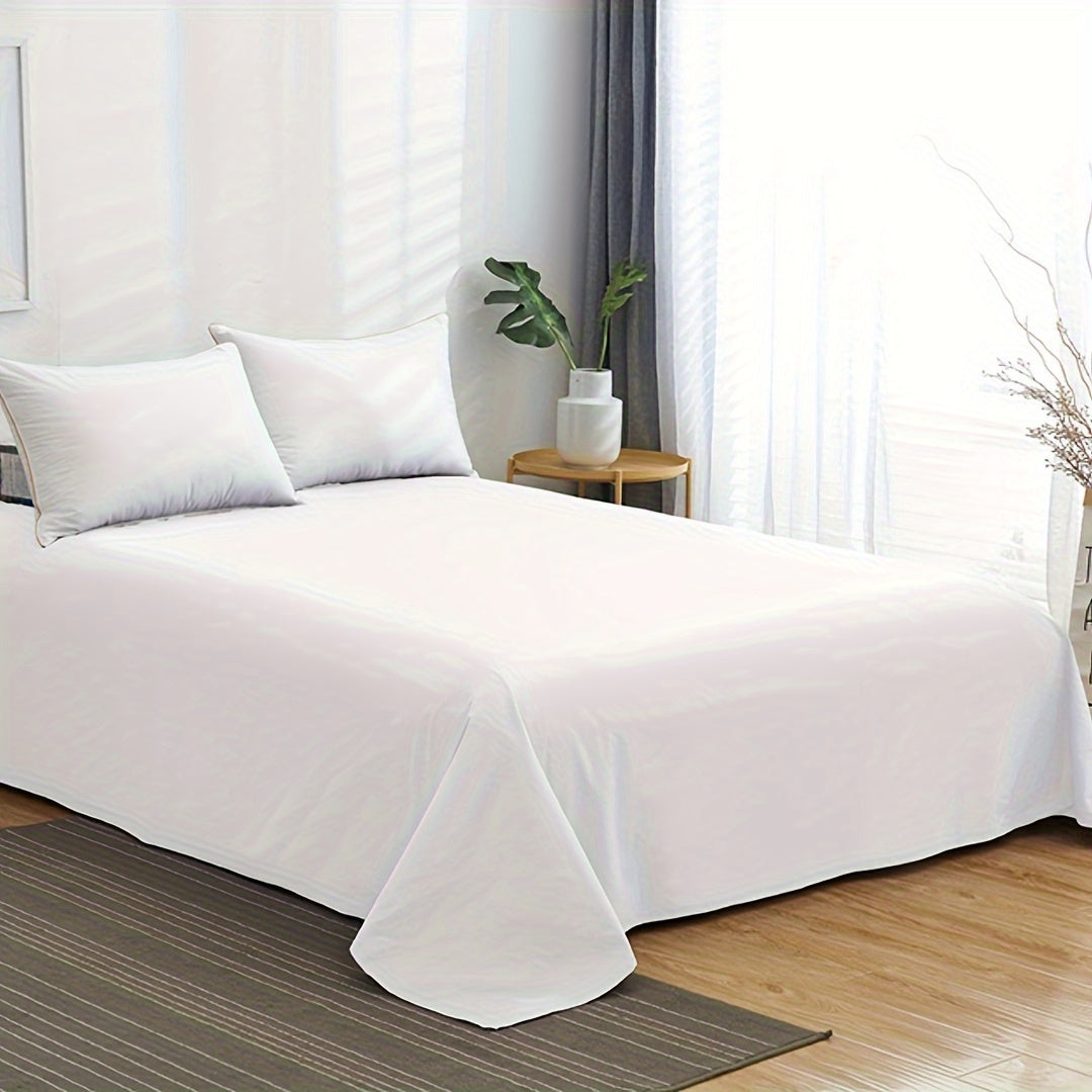 1pc Luxury 1500 Thread Count Flat Sheet - Soft, Wrinkle-Free, Polyester Top Sheet for Hotel-Style Comfort, Machine Washable, Hotel Quality Bedding | Elegant Bedding | Smooth Texture