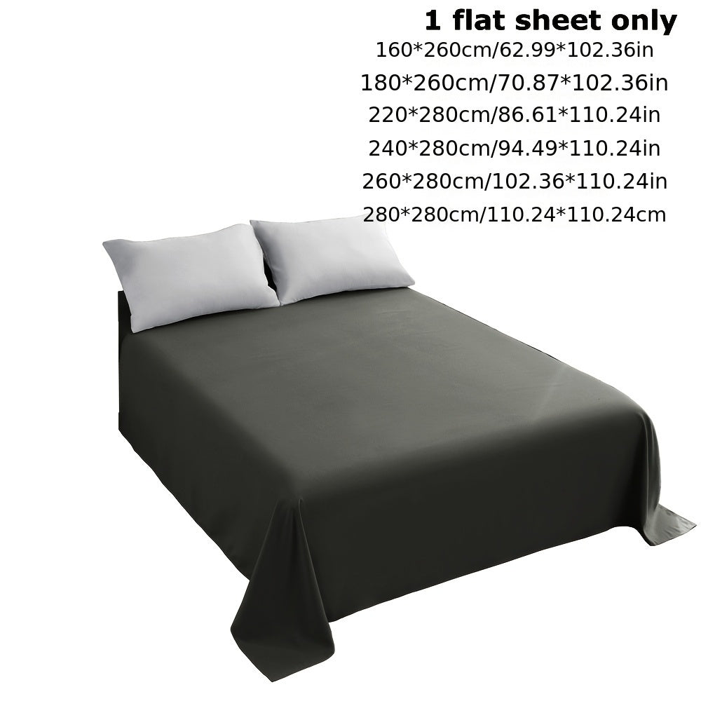 1pc Luxurious European Size Microfiber Bed Sheet - Soft, Comfortable, Solid Color, Multiple Sizes, Machine Washable, Brushed Fabric, 100% Microfiber, No Print, 80-85gsm Weight