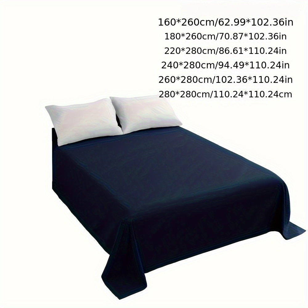 1pc Luxurious European Size Microfiber Bed Sheet - Soft, Comfortable, Solid Color, Multiple Sizes, Machine Washable, Brushed Fabric, 100% Microfiber, No Print, 80-85gsm Weight