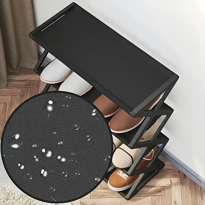 4-Tier X-Shaped Folding Shoe Rack - Space-Saving, Multi-Layer Storage Organizer for Dorms & Homes, Durable PP Material, White, Shoe Storage Organizer