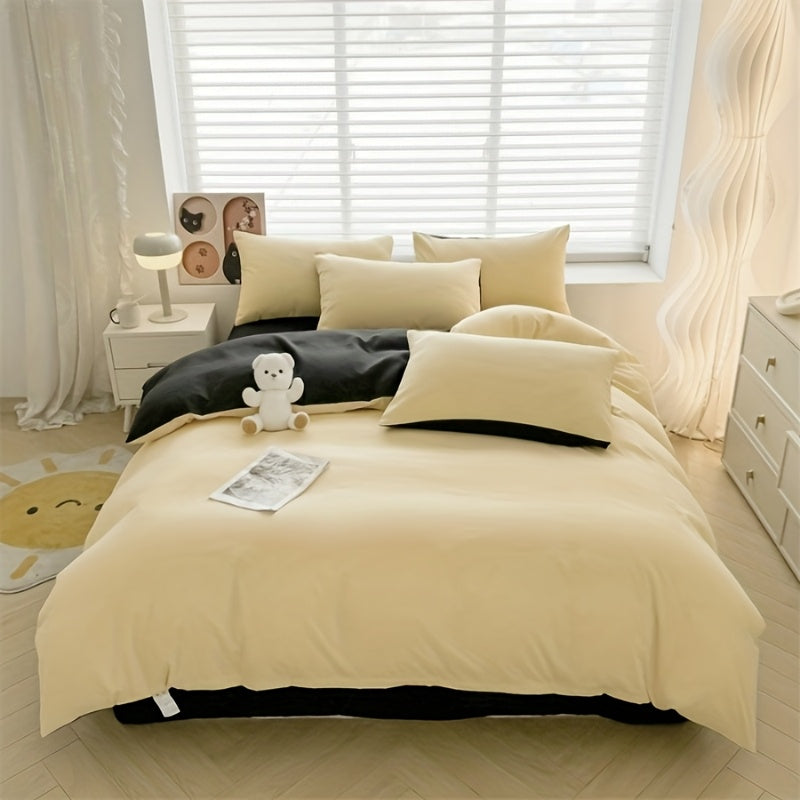 Four-piece RV bed set, bed sheet duvet cover, pillowcase, bedding, camping travel goods, RV home, RV bedding - comfortable, stylish, beautiful, can be applied to a variety of scenes (one bed sheet, one duvet cover, 2 pillowcases) RV Bedding