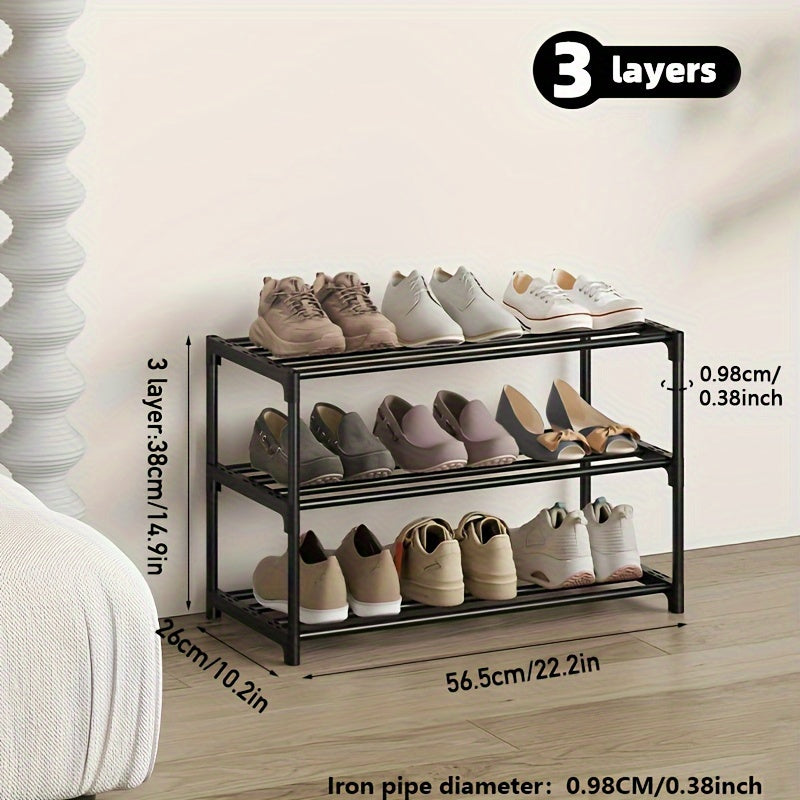A Single 3\u002F4 Layer Shoe Organizer, Compact Storage Solution, Suitable for Placement in Cabinets, Living Areas, Garages, And Entryways, Space-Saving, Versatile Storage for Footwear And Boots, Helps in Organizing Various Items.