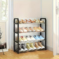 Space-Saving 4-Tier Shoe Organizer - Durable Metal and Plastic Dustproof Shoe Rack for Entryway, Bedroom, Living Room, Dorm