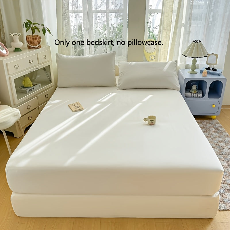 1pc Modern Luxury Soft Brushed Solid Color All-Season Universal Fitted Sheet Hotel Quality Mattress Protector for Students Dormitory Machine Washable Fitted Sheet