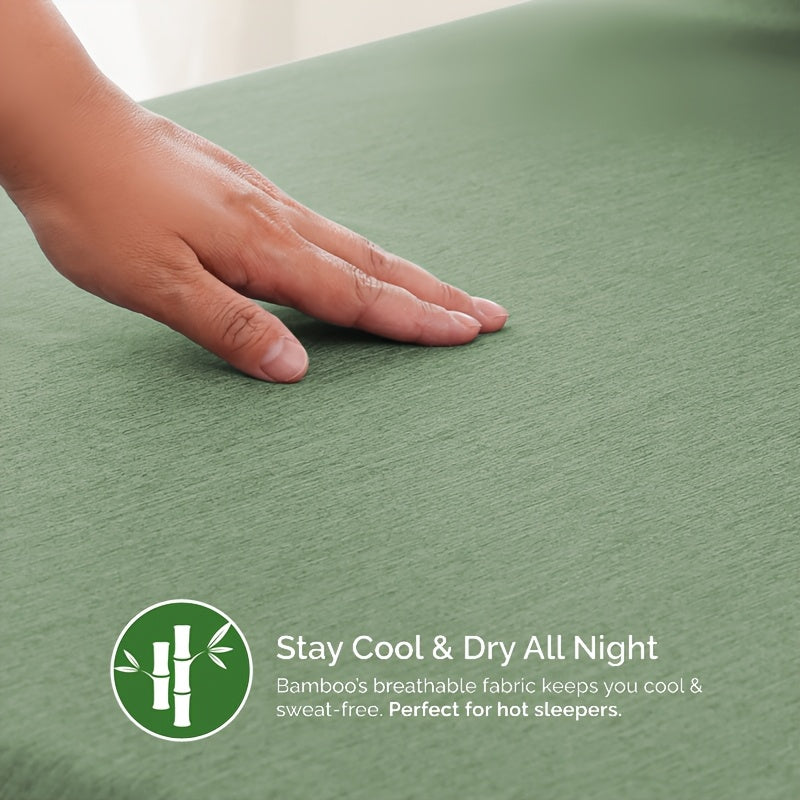 1pc Soft & Breathable Summer Bamboo Fiber Bed Sheet - 30% Bamboo, Cooling & Moisture-Wicking, Machine Washable, Lightweight Single-Ply Design for Hot Sleepers, All Light Beige Types, Hot Sleeper Bedding
