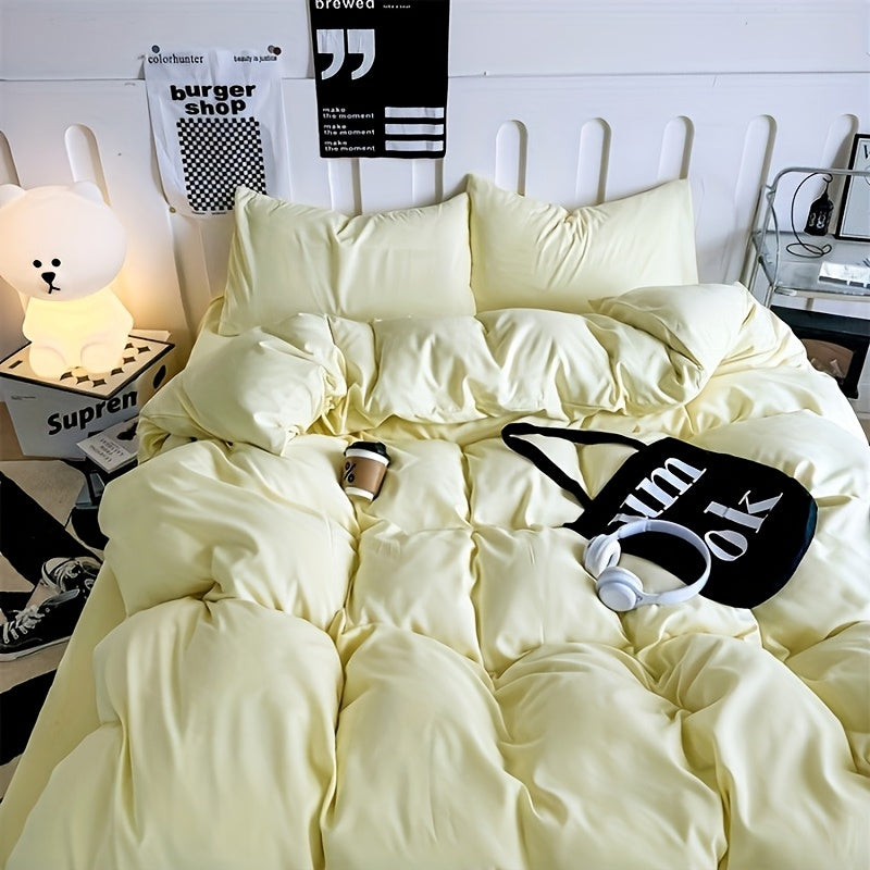 Four-piece RV bed set, bed sheet duvet cover, pillowcase, bedding, camping travel goods, RV home, RV bedding - comfortable, stylish, beautiful, can be applied to a variety of scenes (one bed sheet, one duvet cover, 2 pillowcases) RV Bedding