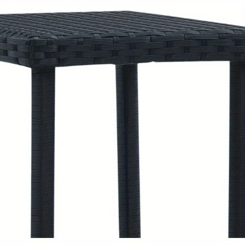 Table de jardin de haute qualité en thé noir 15,75X15,75X15,75 pouces en poly rotin facile à nettoyer avec un chiffon humide