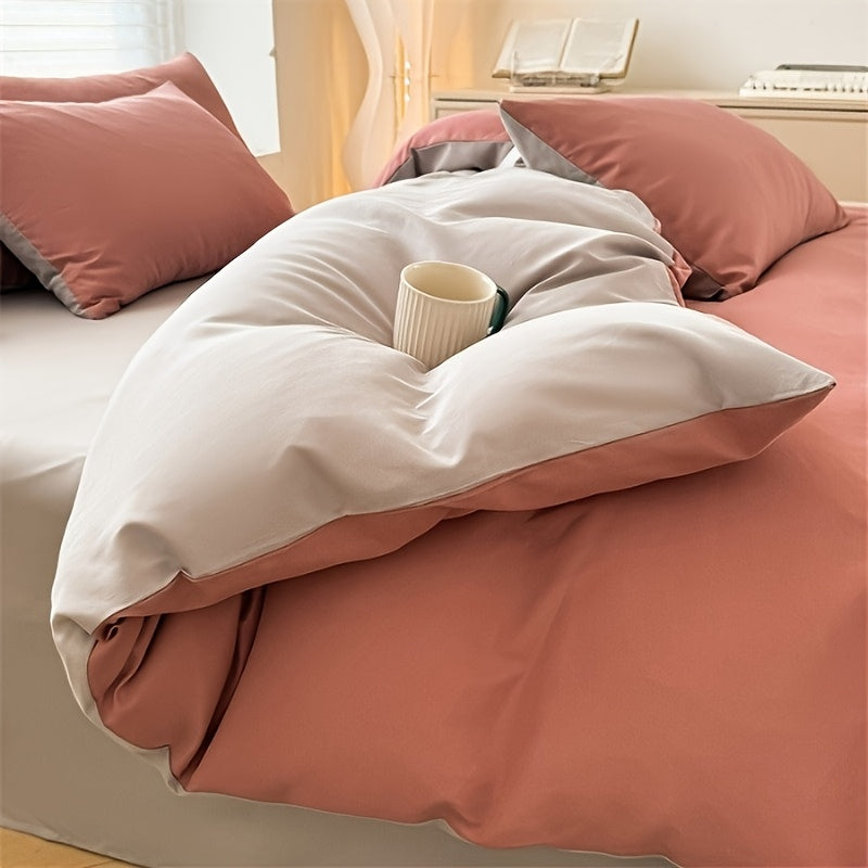 Four-piece RV bed set, bed sheet duvet cover, pillowcase, bedding, camping travel goods, RV home, RV bedding - comfortable, stylish, beautiful, can be applied to a variety of scenes (one bed sheet, one duvet cover, 2 pillowcases) RV Bedding