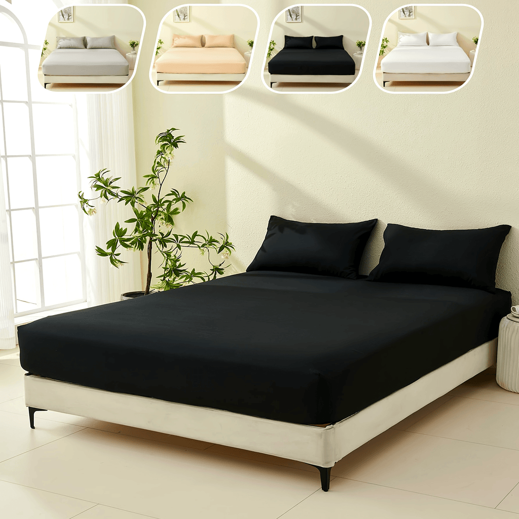 1pc Soft Luxury Fitted Sheet for Bedroom & Guest Room - Comfortable Brushed Fabric in Solid Color (No Pillowcase or Flat Sheet Needed) RV Bedding