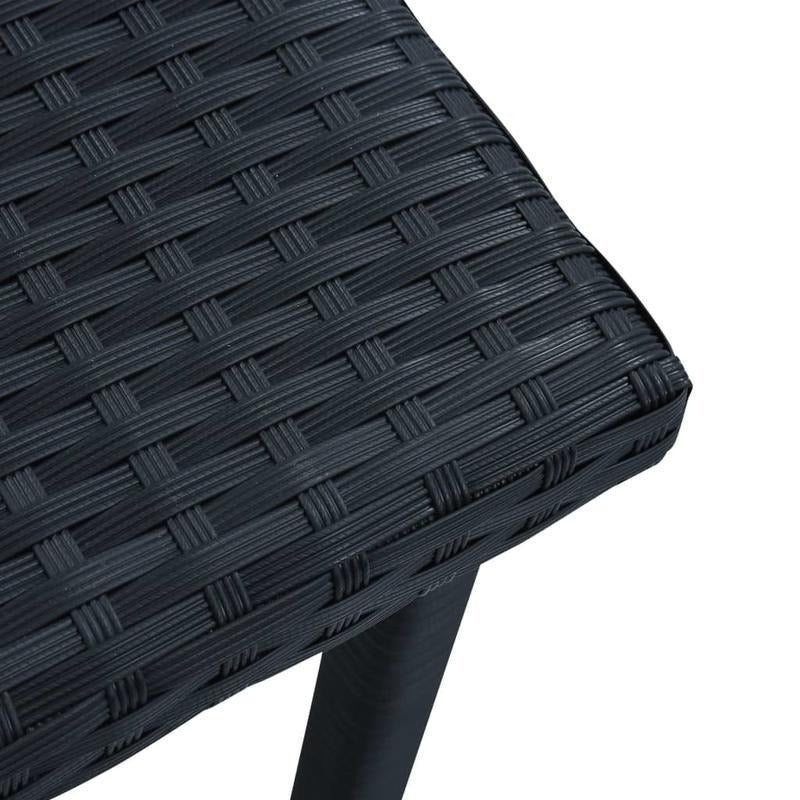 Table de jardin de haute qualité en thé noir 15,75X15,75X15,75 pouces en poly rotin facile à nettoyer avec un chiffon humide