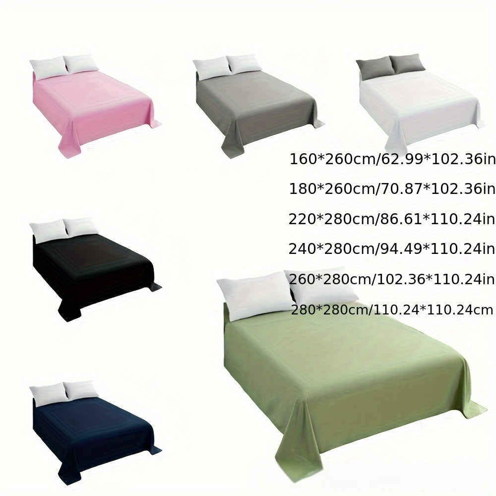1pc Luxurious European Size Microfiber Bed Sheet - Soft, Comfortable, Solid Color, Multiple Sizes, Machine Washable, Brushed Fabric, 100% Microfiber, No Print, 80-85gsm Weight