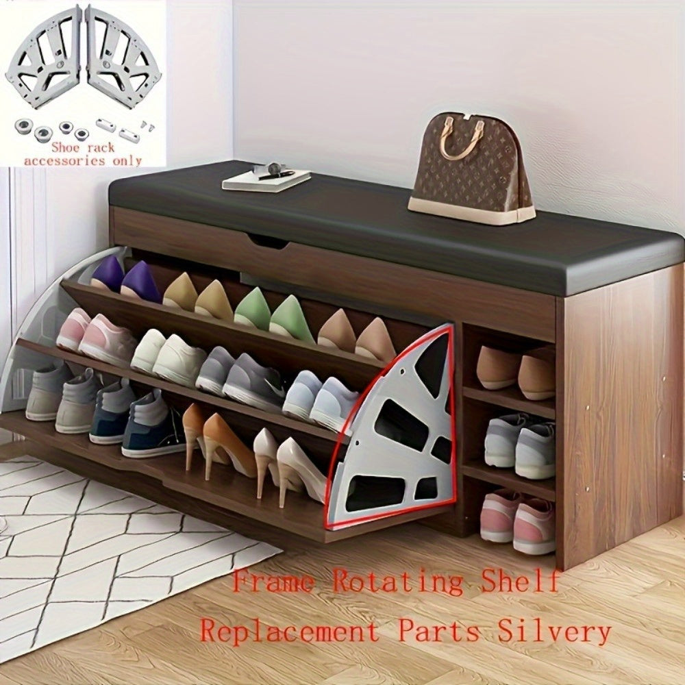 Space-Saving 3-Tier Under-Shoe Cabinet with Flip Chain - Durable Metal Organizer for Home, Bedroom, or Hallway - Polished Finish, Increased Cabinet Capacity with Practical Storage Rack, Shoe Storage Organizer