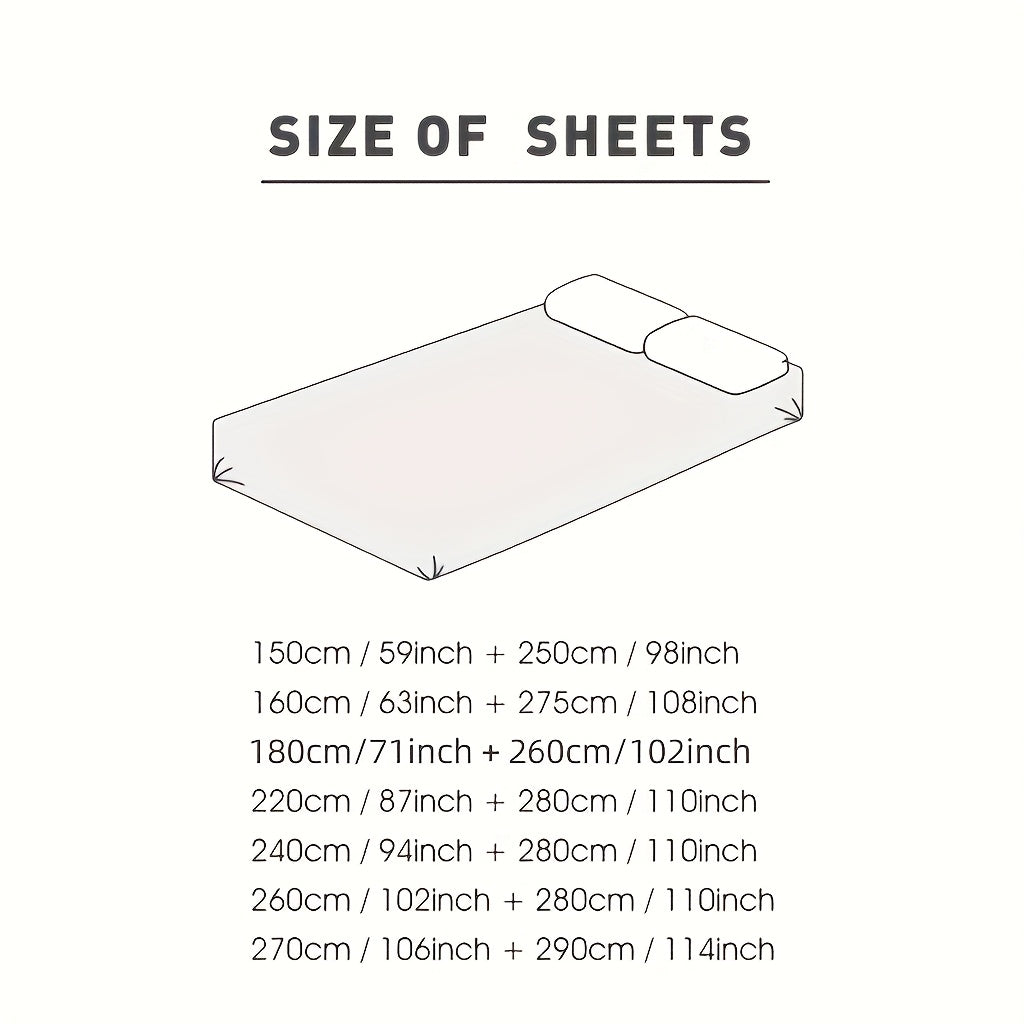 1pc Soft & Breathable Summer Bamboo Fiber Bed Sheet - 30% Bamboo, Cooling & Moisture-Wicking, Machine Washable, Lightweight Single-Ply Design for Hot Sleepers, All Light Beige Types, Hot Sleeper Bedding