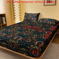 1pc Simple Modern Vast Universe Pattern Printed Fleece Fitted Sheet, Bedroom Use Printed Bed Cover, Mattress Cover, Mattress Protector, Protective Cover, Bedding Does Not Include Pillowcase