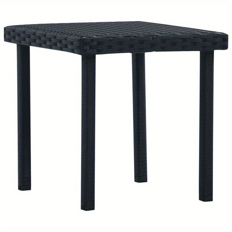 Table de jardin de haute qualité en thé noir 15,75X15,75X15,75 pouces en poly rotin facile à nettoyer avec un chiffon humide