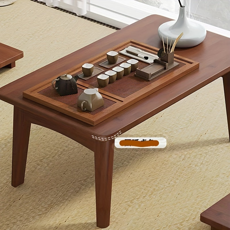 Table à thé japonaise pliable en bambou avec plateau - Idéale pour les salles de tatami, les chambres et les espaces de vie, pas besoin d'électricité, meubles pliables | Design traditionnel | Construction en bambou, table à thé
