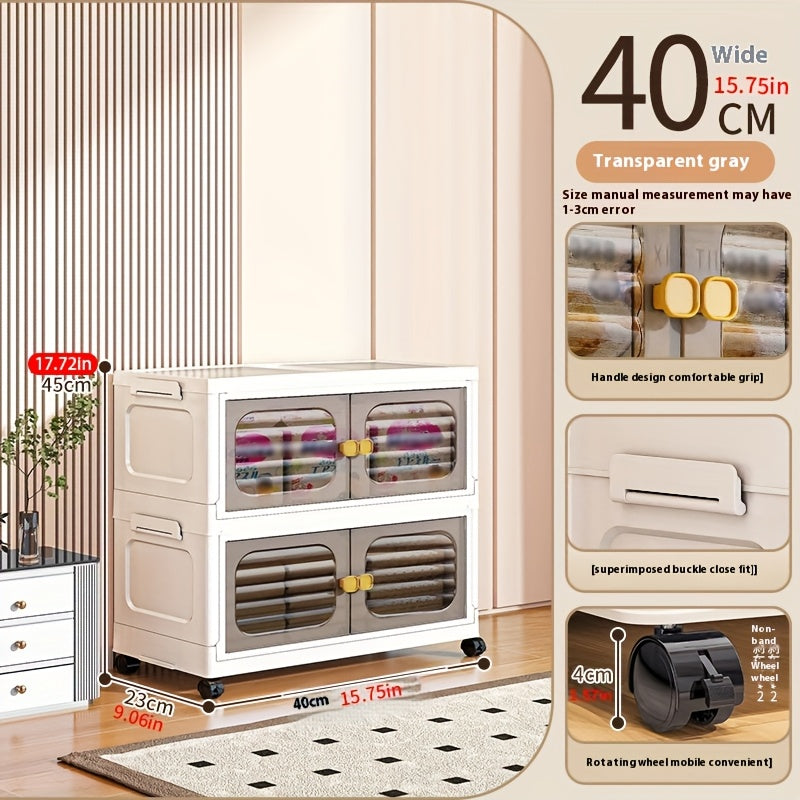 Multi-Layer Plastic Storage Rack, Folding Waterproof Wardrobe, Rectangular Shape, High Quality Home Bedroom Quilt Cabinet, Multi-Purpose